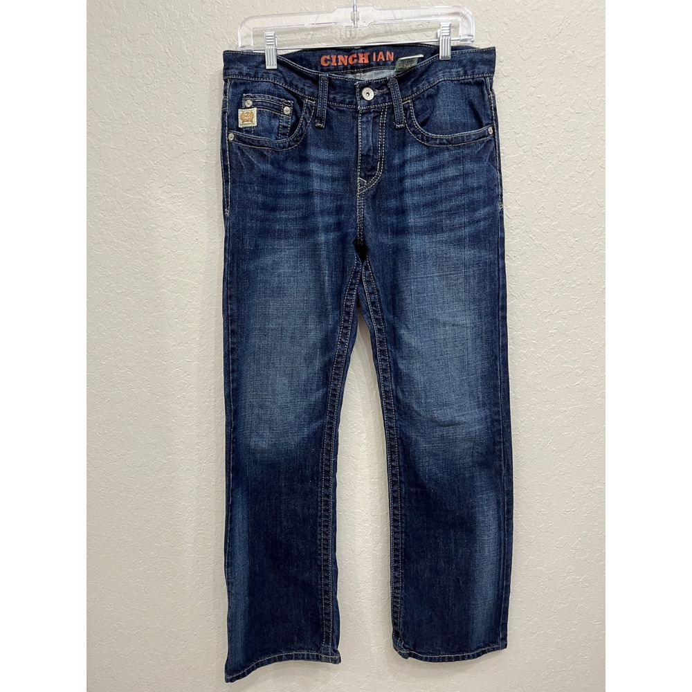 Cinch Ian Mens Jeans 30x30 Slim Fit Bootcut Dark Wash Denim Western Cowboy